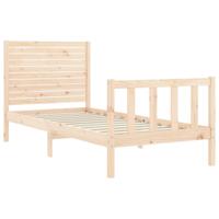 Bedframe met hoofdbord massief hout - thumbnail