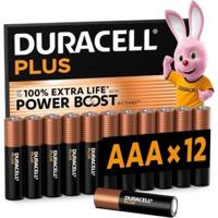 Duracell Plus AAA-batterijen, 12 Stuks, Alkalinebatterijen 1,5V, Tot 100% Extra Levensduur met Power Boost-ingrediënten, Betrouwbaarheid voor Dagelijkse Apparaten, 0% Plastic Verpakking, MN2400 - thumbnail