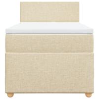 Boxspring met matras stof crèmekleurig 120x200 cm - thumbnail