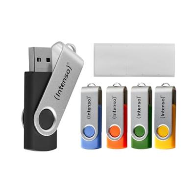 Intenso USB-Stick 5er Pack Basic Line 5 x 32 GB USB-stick 32 GB Geel, Groen, Blauw, Oranje, Zwart 3503585 USB-A 2.0 Intenso USB-Stick 5er Pack Basic Line 5 x 32 GB USB-stick 32 GB Geel, Groen, Blauw, Oranje, Zwart 3503585 USB-A 2.0