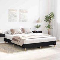 Bedframe Zwart Eiken 150 x 200 cm Bewerkt hout - thumbnail