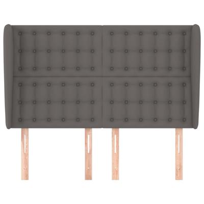 Hoofdbord met randen 147x23x118/128 cm kunstleer grijs