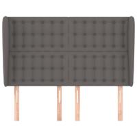 Hoofdbord met randen 147x23x118/128 cm kunstleer grijs - thumbnail