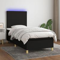 Boxspring met matras en LED stof zwart 90x190 cm - thumbnail