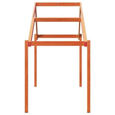 Kinderbedhuisje 203x95,5x142 cm massief grenenhout wasbruin