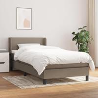 Boxspring met matras stof taupe 100x200 cm - thumbnail