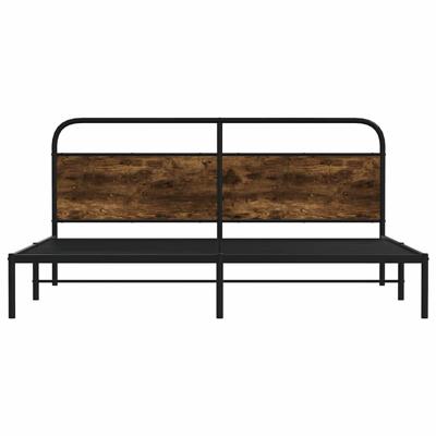Bedframe zonder matras metaal gerookt eikenkleurig 193x203 cm - thumbnail