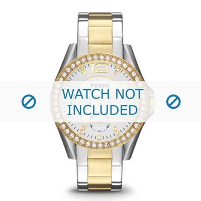 Horlogeband Fossil ES3204 / 25xxxx / RILEY Staal Bi-Color 18mm