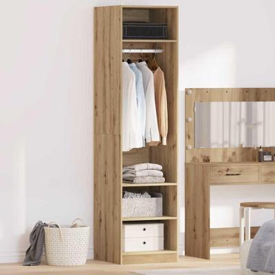 Kledingkast met plank artisanaal eikenkleurig Bewerkt hout