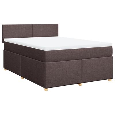 Boxspring met matras stof donkerbruin 180x200 cm
