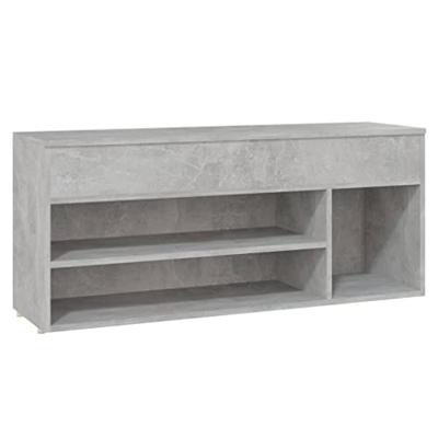 VidaXL Schoenenbank 105x30x45 cm bewerkt hout betongrijs VidaXL Schoenenbank 105x30x45 cm bewerkt hout betongrijs