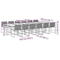 13-delige Tuinset met kussens poly rattan zwart - thumbnail