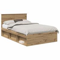 Bedframe Ambachtelijk eiken 120 x 190 cm Massief grenenhout - thumbnail