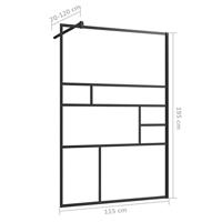 Inloopdouchewand 115x195 cm ESG-glas transparant en zwart - thumbnail