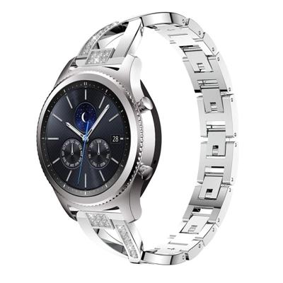 Voor Samsung GearS3/Ticwatch Pro/HUAWEI GT Universal 22mm metalen diamant band (zilver)