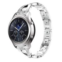 Voor Samsung GearS3/Ticwatch Pro/HUAWEI GT Universal 22mm metalen diamant band (zilver) - thumbnail