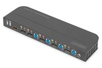 Digitus DS-12890 KVM-extender 4 poorten DisplayPort, HDMI Muis, Toetsenbord 3840 x 2160 Pixel - thumbnail