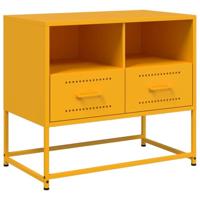 Tv-meubel 68x39x60,5 cm staal mosterdgeel - thumbnail