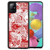 Mobiel Case Samsung Galaxy A51 Angel Skull Rood - thumbnail