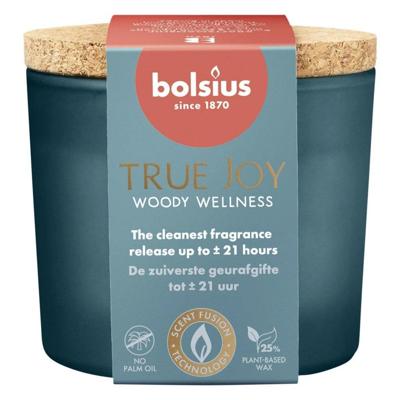 Bolsius True Joy Woody Wellness Geurkaars 6.6x8.3 cm Blauw Bolsius True Joy Woody Wellness Geurkaars 6.6x8.3 cm Blauw