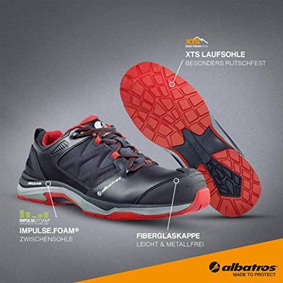 Albatros ULTRATRAIL BLACK LOW 646200-41 Veiligheidsschoenen ESD S3 Schoenmaat (EU): 41 Zwart, Rood 1 paar - thumbnail
