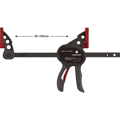 TOOLCRAFT 1574784 Mini-éénhandsklem 100 x 35 mm 250 Nm Spanbreedte (max.):100 mm Afmeting, lengte: 191 mm Afm. werkbereik:35 mm