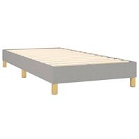 Boxspring met matras stof lichtgrijs 90x200 cm - thumbnail