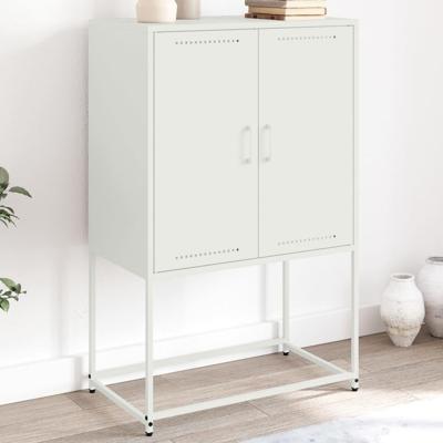 Hoge kast 68,5x38,5x107 cm staal wit