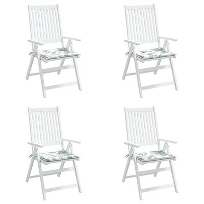VidaXL Tuinstoelkussens 4 st bladpatroon 50x50x3 cm stof