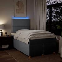 Boxspring met matras stof lichtgrijs 120x200 cm - thumbnail