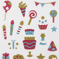 Creativ Company Glitter stickers, vejaardag, vel 10x16 cm, 1 vel - thumbnail