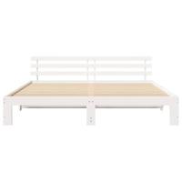 Bedframe met hoofdbord Wit 180x200 cm van Massief Grenenhout - thumbnail