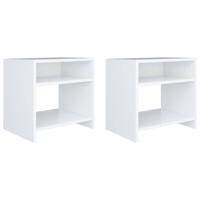 VidaXL Nachtkastjes 2 st 40x30x40 cm bewerkt hout wit - thumbnail
