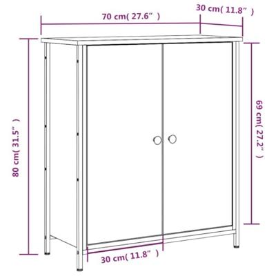 Dressoir 70x30x80 cm bewerkt hout zwart Dressoir 70x30x80 cm bewerkt hout zwart