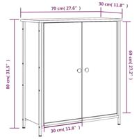 Dressoir 70x30x80 cm bewerkt hout zwart - thumbnail