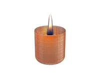 Lilly Glass 8 cm- oranje zandstraal en print - thumbnail