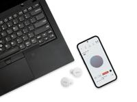 Denon PerL echte draadloze oordopjes, gepersonaliseerd geluidsprofiel, ruisonderdrukkende oordopjes, waterbestendige oortelefoons, met ingebouwde microfoons en lange levensduur van de batterij - wit - thumbnail