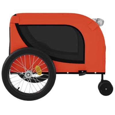 VidaXL Hondenfietstrailer oxford stof en ijzer oranje en zwart