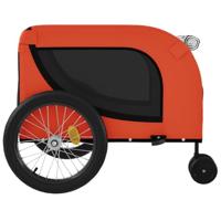 Hondenfietstrailer oxford stof en ijzer oranje en zwart - thumbnail