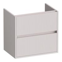 Brauer Adore Wavy - Onderkast Ondiep - 60 cm - met 2 Softclose Lades Greeploos en 1 Sifon Uitsparing - Mat Zand - thumbnail