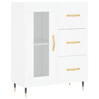 Dressoir 69,5x34x90 cm bewerkt hout wit - thumbnail