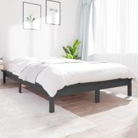 Bedframe massief grenenhout grijs 200x200 cm - thumbnail