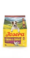 JOSERA Mini Adult Zalm & Kip (1 x 900 g) | Premium droogvoer voor volwassen honden van kleine rassen | met biotine | kleine kroketten | met heerlijk sauspoeder ook nat te voeren | 1 stuk - thumbnail