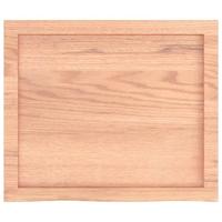 Wastafelblad 60x50x(2-6) cm behandeld massief hout lichtbruin - thumbnail