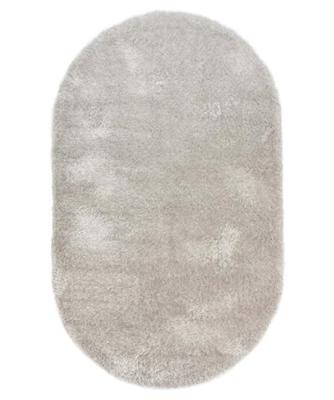 Tapeso Ovaal hoogpolig vloerkleed velvet - Posh lichtzilver - 280x380