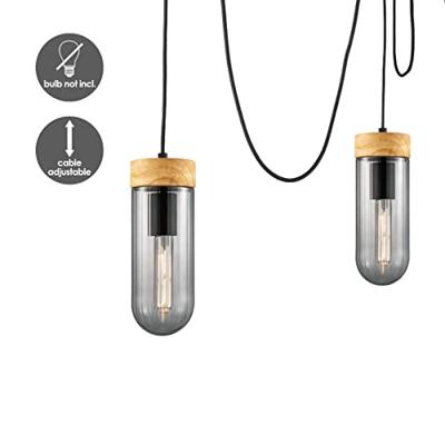 Home sweet home capri hanglamp 3L hout/glas - thumbnail