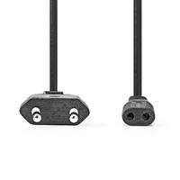 Nedis Stroomkabel | Euro Male | IEC-320-C1 | Recht | Recht | Vernikkeld | 2.00 m | Rond | ABS / PVC | Zwart | Label - CEGL11060BK20 - thumbnail