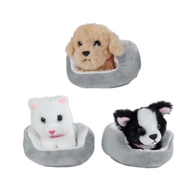 Take Me Home knuffel pluche - hond of poes in mand, 12cm