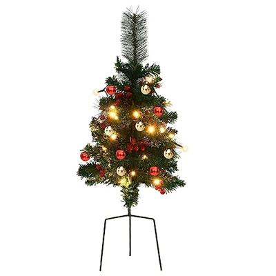 VidaXL Tuinkerstbomen 2 st met verlichting 76 cm pvc