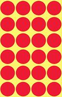 Avery Ronde etiketten diameter 18 mm, rood, 96 stuks - thumbnail